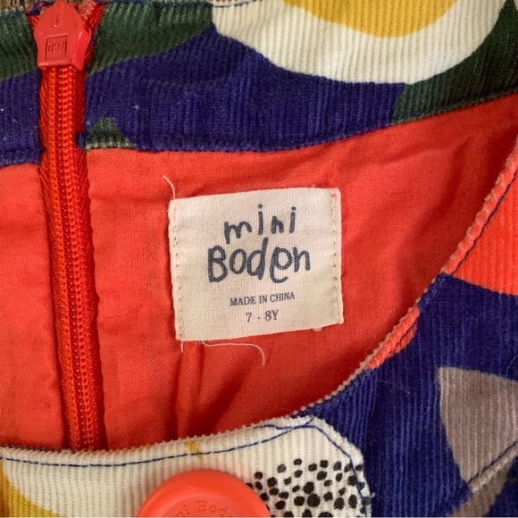 Mini Boden girls floral tank top corduroy dress 7-8Y - Picture 3 of 5